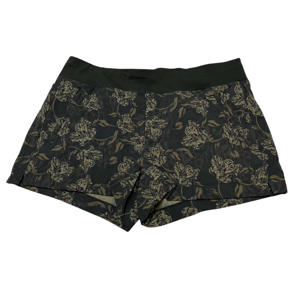 Athleta Trekkie North Printed Short Dark Green Floral Size 20 Lightweight Hiking